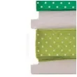 tasiemka satynowa kropki zielono zolta aliga 25 mm 3 m