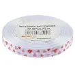 tasiemka satynowa serduszka w kropki i paski bialy brewis 12 mm 22 m