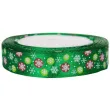 tasiemka satynowa sniezynki zielona 15 mm 16 m