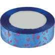 tasiemka satynowa swiateczna bazie i kwiatki niebieska brewis 25 mm 22 m