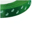 tasiemka satynowa swiateczna kroliczki zielona brewis 12 mm 22 m