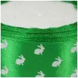 tasiemka satynowa swiateczna kroliczki zielona brewis 25 mm 22 m