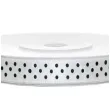 tasiemka satynowa w kropki biala zlamana 6 mm 25 m