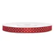 tasiemka satynowa w kropki czerwona 6 mm 25 m