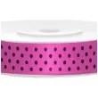 tasiemka satynowa w kropki fuksja 12 mm 25 m