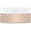 tasiemka satynowa w kropki lososiowa 12 mm 25 m