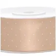 tasiemka satynowa w kropki lososiowa 25 mm 25 m