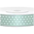 tasiemka satynowa w kropki mietowa jasna 12 mm 25 m