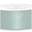 tasiemka satynowa w kropki mietowa jasna 25 mm 25 m