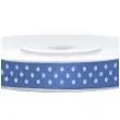 tasiemka satynowa w kropki niebieskoszara 6 mm 25 m