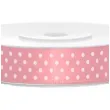 tasiemka satynowa w kropki rozowa jasna 12 mm 25 m