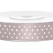 tasiemka satynowa w kropki szara rozowa pudrowa 12 mm 25 m