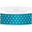 tasiemka satynowa w kropki turkusowa 12 mm 25 m