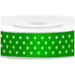 tasiemka satynowa w kropki zielona trawa 12 mm 25 m
