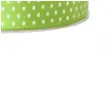tasiemka satynowa w kropki zielone jabluszko 12 mm 25 m