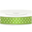 tasiemka satynowa w kropki zielone jabluszko 6 mm 25 m