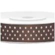 tasiemka satynowa w kropki zimny braz 12 mm 25 m