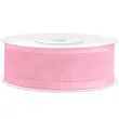 tasiemka szyfonowa z lamowka premium rozowa jasna 25 mm 25 m