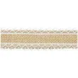 tasma dekoracyjna jutowa z koronka 2 brazowa partydeco 500 x 4 cm