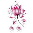 tatuaz wodny lilia lila roz 105x60 mm