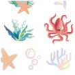 tatuaze zmywalne podwodne zwierzeta ocean partypal 21 szt