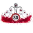 tiara urodziny 30 traffic birthday srebrno czerwona