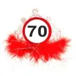 tiara urodziny 70 znak srebrno czerwona