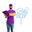 topper akrylowy baby shower baby boy niebieski 19x13 cm
