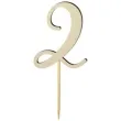 topper drewniany liczba 2 18 cm