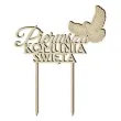 topper drewniany pierwsza komunia sw golebica 14 x 17 cm