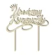 topper drewniany urodziny ksiezniczki 14 5x16 5 cm