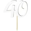 topper laminowany liczba 40 bialy 18 cm