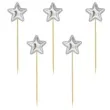 topper materialowy gwiazdki metaliczne srebrny 7 7 5 szt