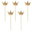 topper materialowy korony metaliczne zloty 7 7 5 szt