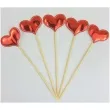 topper materialowy serduszka metaliczne czerwony 7 7 5 szt