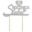 topper papierowy 15 rocznica slubu srebrny 15 5 x 17 5 cm