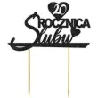 topper papierowy 20 rocznica slubu czarny brokat 15 5 x 17 5 cm