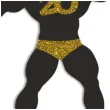 topper papierowy 20 urodziny hot man kulturysta czarny zloty brokat 11 5 x 20 cm