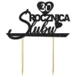 topper papierowy 30 rocznica slubu czarny brokat 15 5 x 17 5 cm