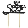 topper papierowy 35 rocznica slubu czarny brokat 15 5 x 17 5 cm