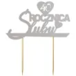topper papierowy 40 rocznica slubu srebrny 15 5 x 17 5 cm