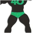 topper papierowy 40 urodziny hot man kulturysta czarny zielony brokat 11 5 x 20 cm