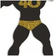 topper papierowy 40 urodziny hot man kulturysta czarny zloty brokat 11 5 x 20 cm