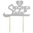 topper papierowy 5 rocznica slubu srebrny 15 5 x 17 5 cm