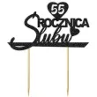 topper papierowy 55 rocznica slubu czarny brokat 15 5 x 17 5 cm