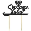 topper papierowy 60 rocznica slubu czarny brokat 15 5 x 17 5 cm