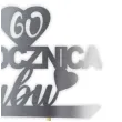 topper papierowy 60 rocznica slubu srebrny metalic 15 5 x 17 5 cm