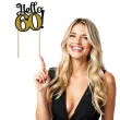 topper papierowy 60 urodziny hello czarno zloty godan 19 cm