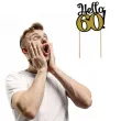 topper papierowy 60 urodziny hello czarno zloty godan 19 cm