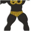 topper papierowy 60 urodziny hot man kulturysta czarny zloty brokat 11 5 x 20 cm